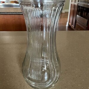 Ribbed Clear Glass Vase